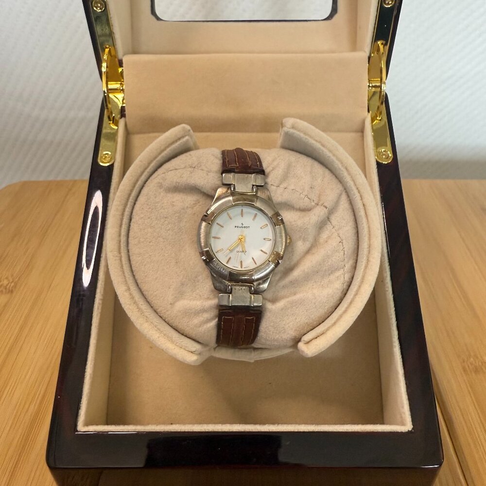 Vintage Peugeot Silver Tone Nautical Style Watch, 28mm
